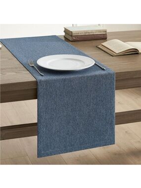 NEW Linen Style Table Runner, 14 x 48 Inch Navy Blue, Rustic Farmhouse